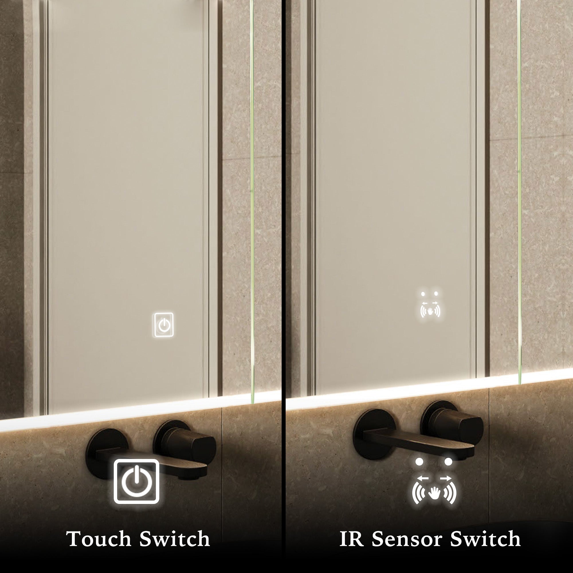 PHOBOS Custom LED Mirror Medicine Cabinet with Triple Door