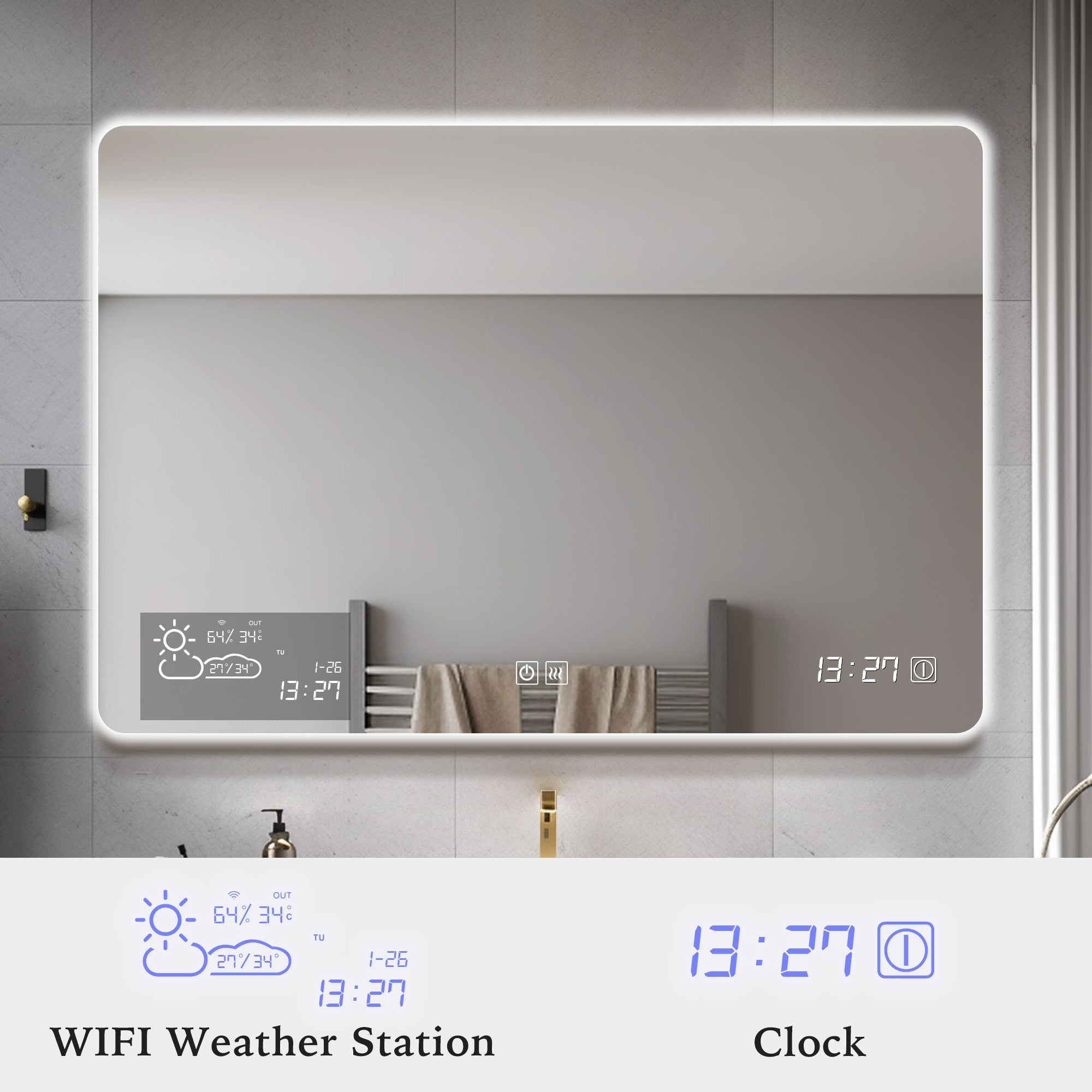 inyouthsEireneCustomledmirror-clock-WIFIWeatherStation