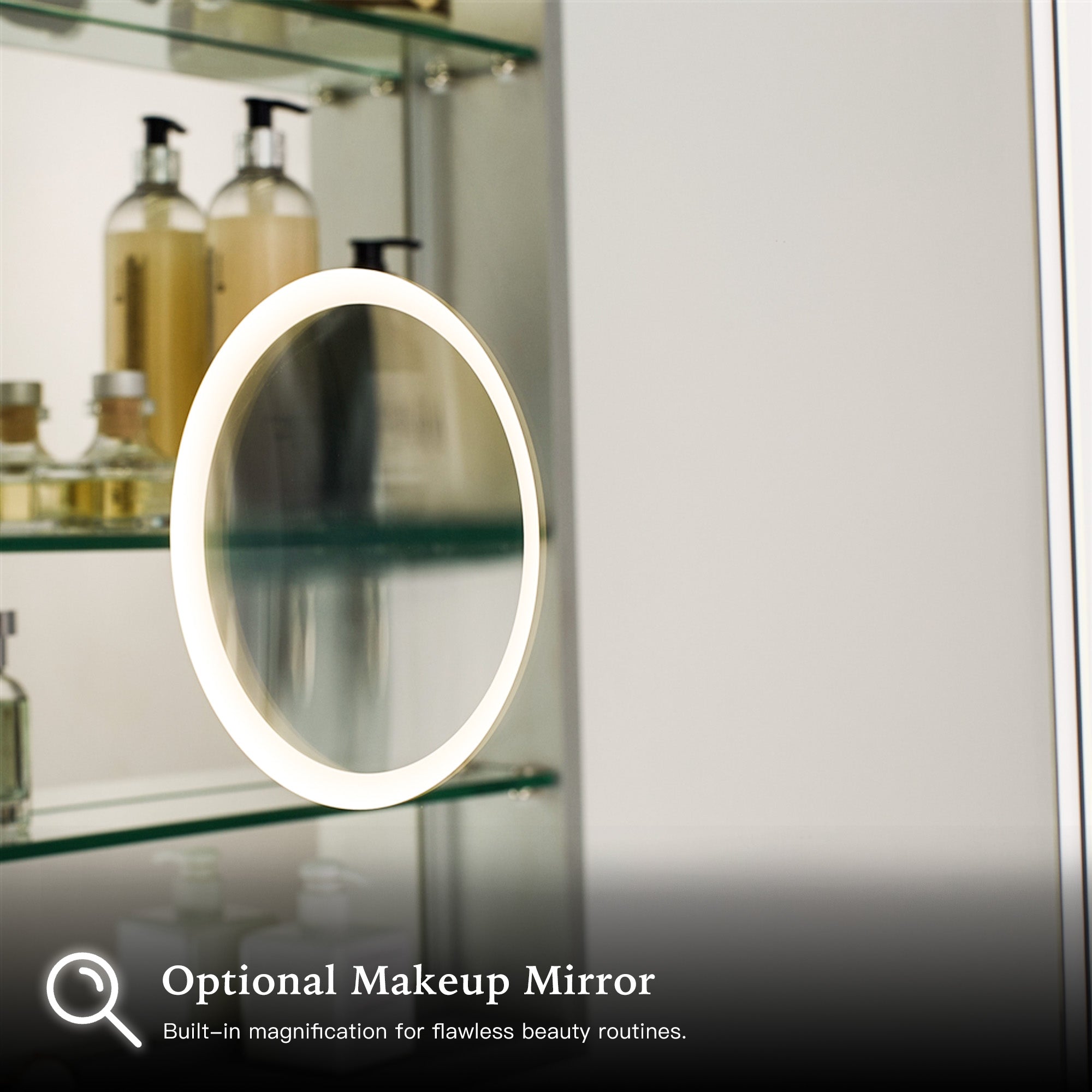 GLEVARA Custom LED Mirror Medicine Cabinet with Minimalist Design