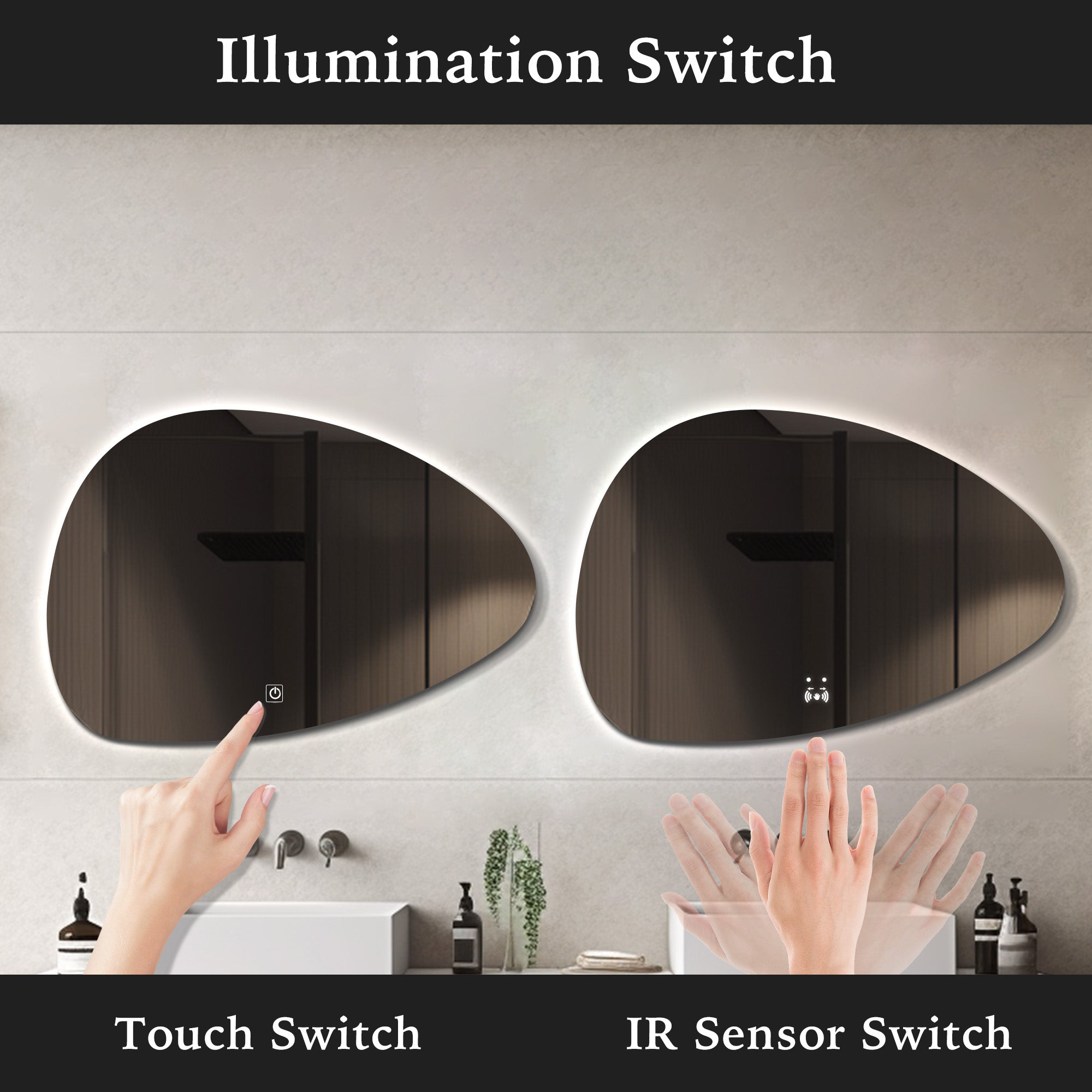 NARVI Irregular Custom LED Mirror with Backlight